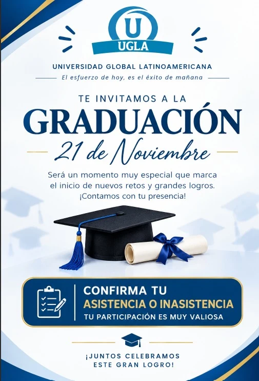 Invitación a la graduación del 21 de noviembre