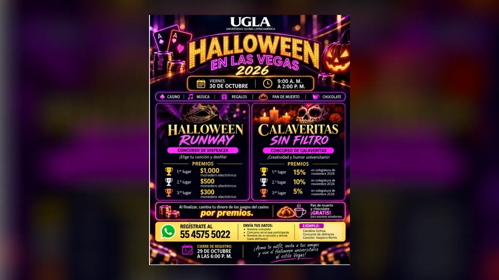 Cartel del evento Halloween en Las Vegas 2026 de UGLATAM
